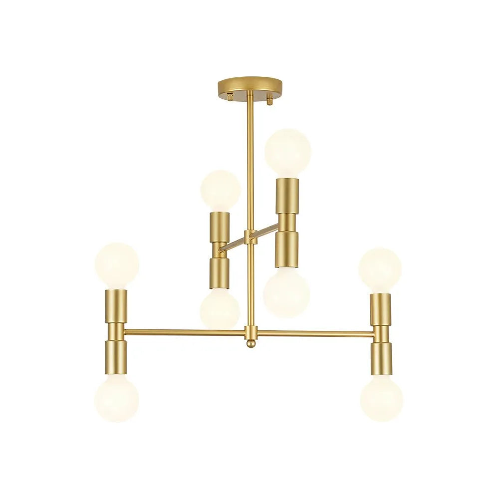 Elara Mid-Century 8-Light Sputnik Semi-Flush Ceiling Light