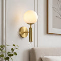 Etta Mid-Century Frosted Glass Globe Wall Light