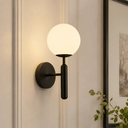 Mid-Century Glass Globe Single-Light Wall Sconce