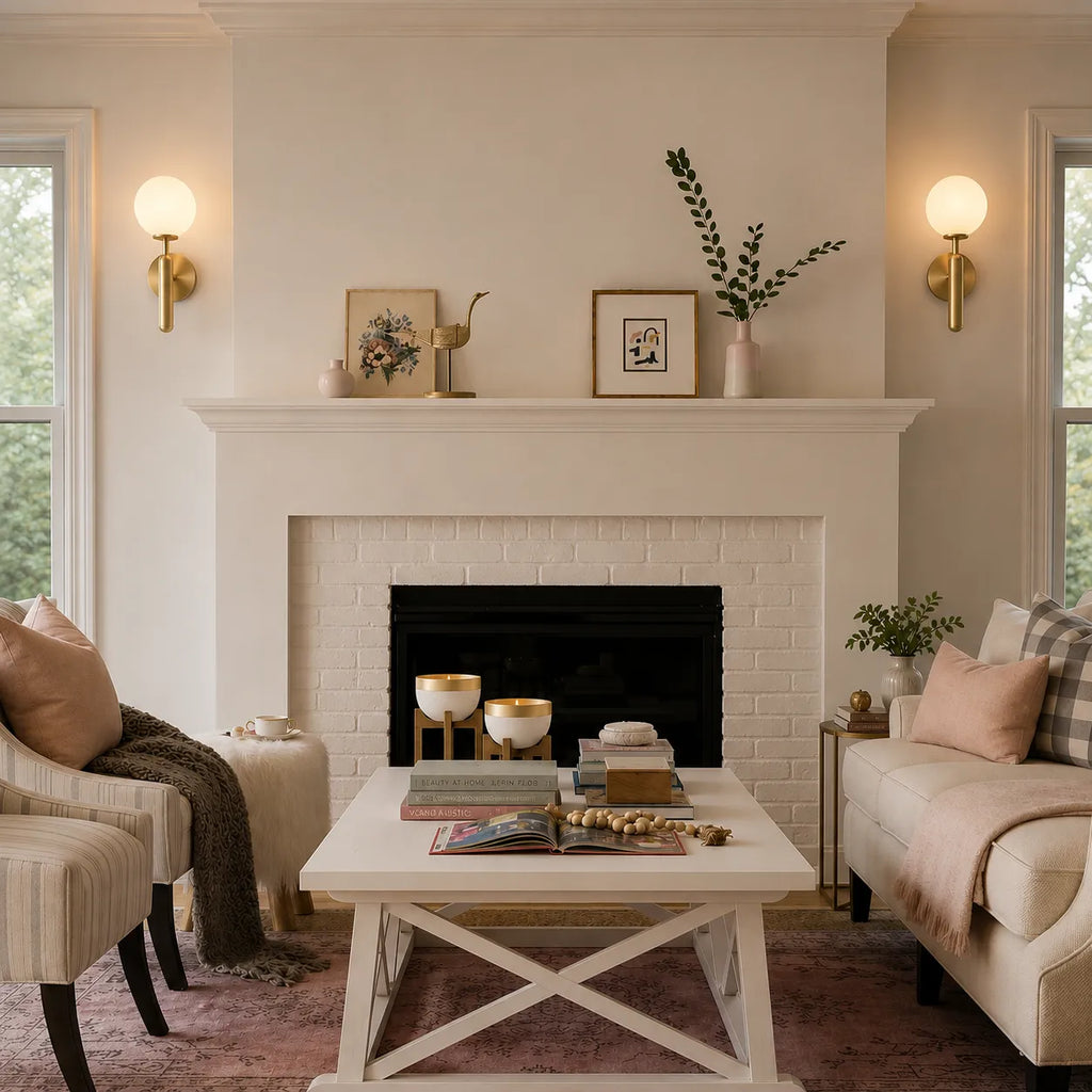 Etta Mid-Century Frosted Glass Globe Wall Light
