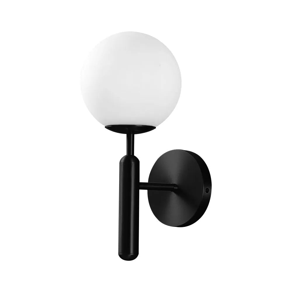 Etta Mid-Century Frosted Glass Globe Wall Light