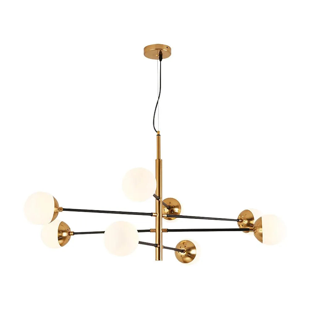 Elise Mid-Century Frosted Glass Globe Sputnik Chandelier