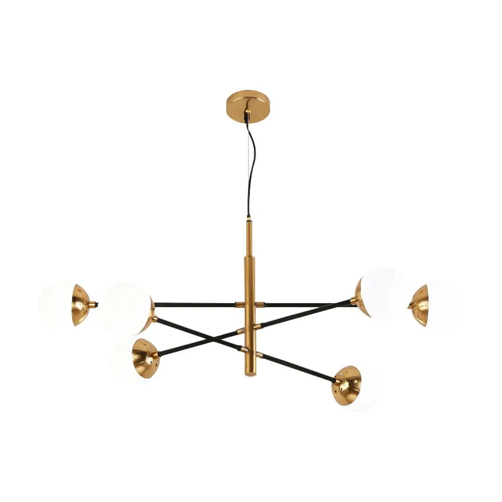 Elise Mid-Century Frosted Glass Globe Sputnik Chandelier