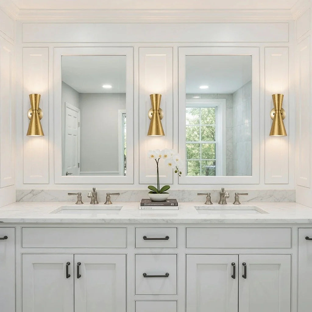 Mid-Century Modern Hourglass Wall Sconce with Starry Pattern