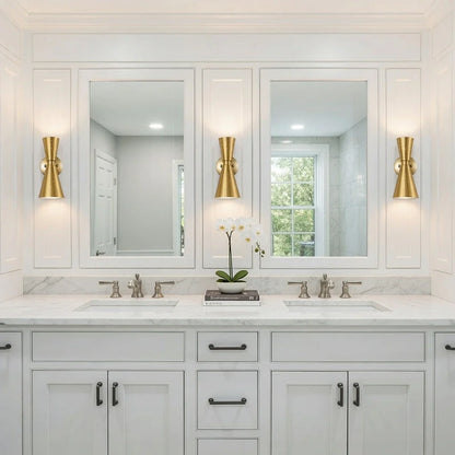 Mid-Century Modern Hourglass Wall Sconce with Starry Pattern