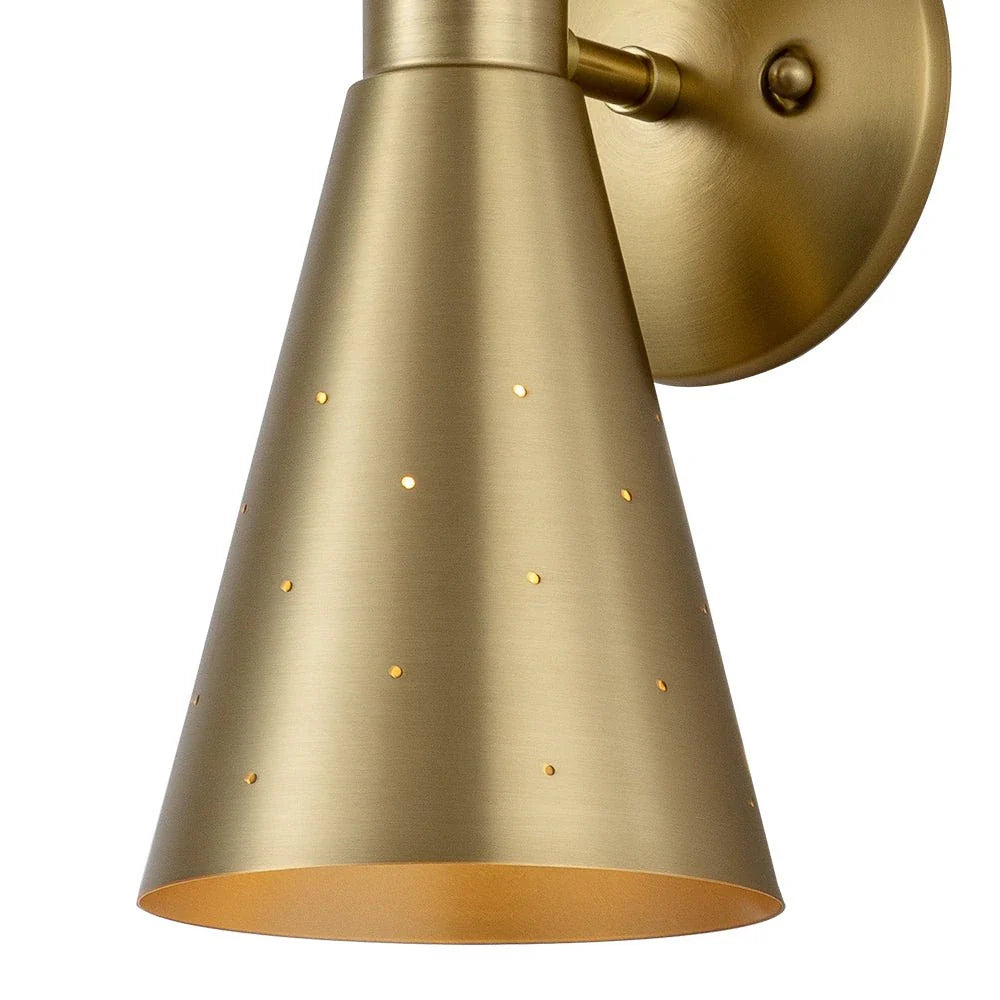Mid-Century Modern Hourglass Wall Sconce with Starry Pattern