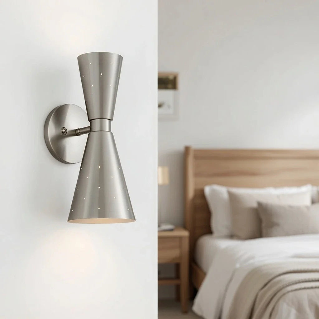 Mid-Century Modern Hourglass Wall Sconce with Starry Pattern