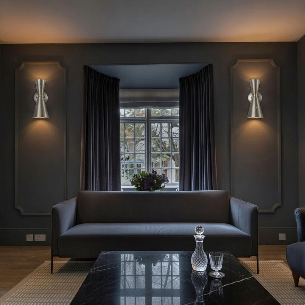 Mid-Century Modern Hourglass Wall Sconce with Starry Pattern