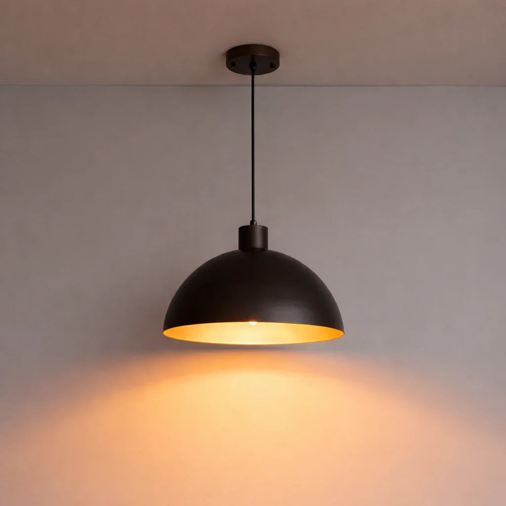 Vivian Mid-Century Industrial Metal Dome Pendant Light