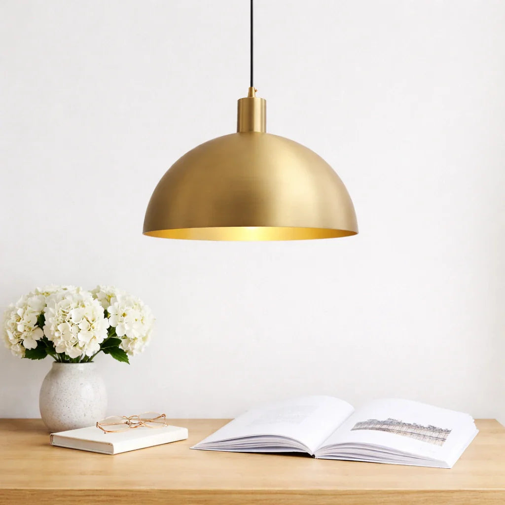 Vivian Mid-Century Industrial Metal Dome Pendant Light