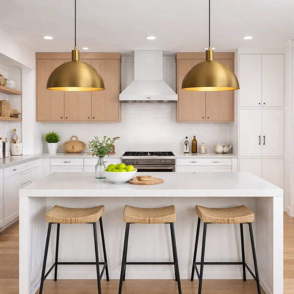 Vivian Mid-Century Industrial Metal Dome Pendant Light