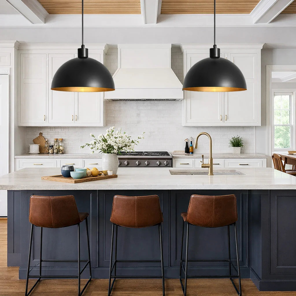 Vivian Mid-Century Industrial Metal Dome Pendant Light