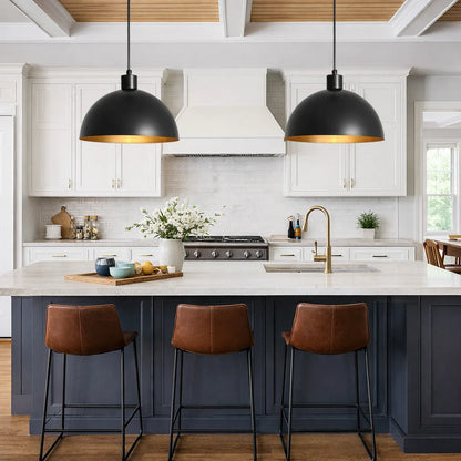Mid-Century Modern Industrial Metal Dome Pendant Ceiling Light