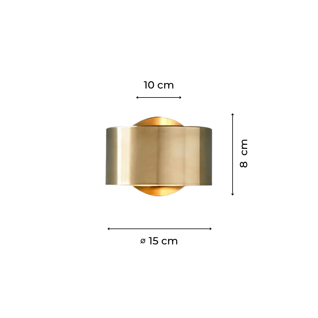 Mid-Century Brass Wall Sconce with Cylindrical Shade