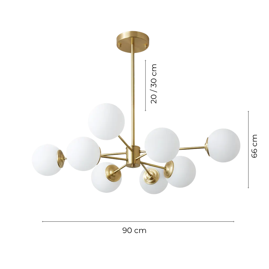 Mid-Century Bubble Glass Sputnik Chandelier Light