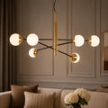 Elise Mid-Century Frosted Glass Globe Sputnik Chandelier