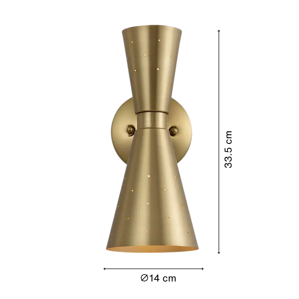 Mid-Century Modern Hourglass Wall Sconce with Starry Pattern