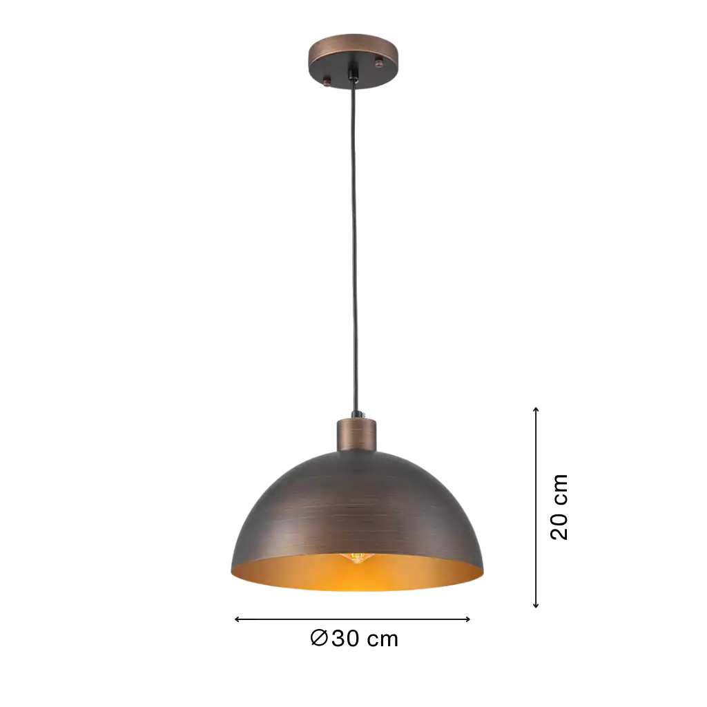 Mid-Century Modern Industrial Metal Dome Pendant Ceiling Light