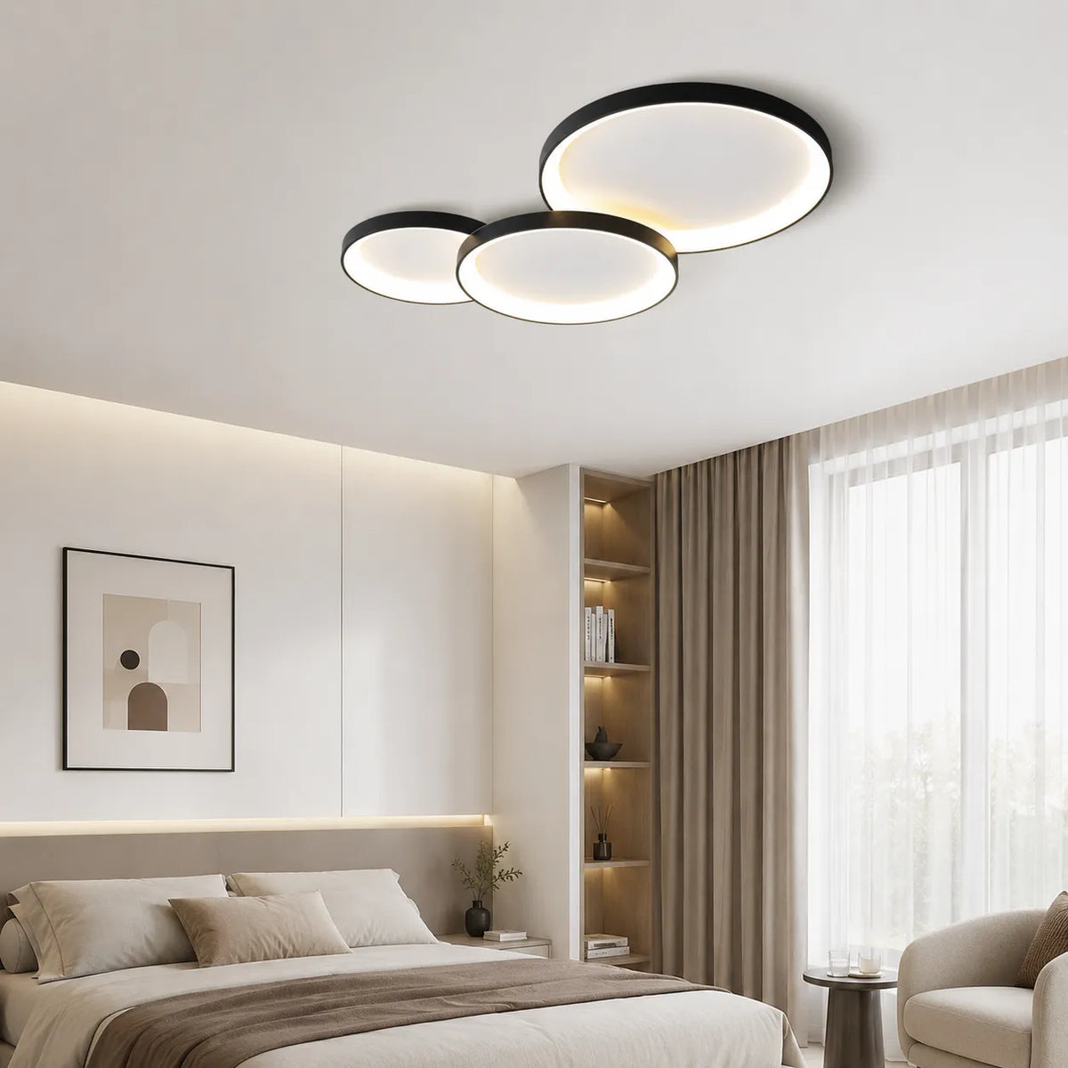 Frey Minimalist Layered Ring LED Flush Mount Ceiling Light
