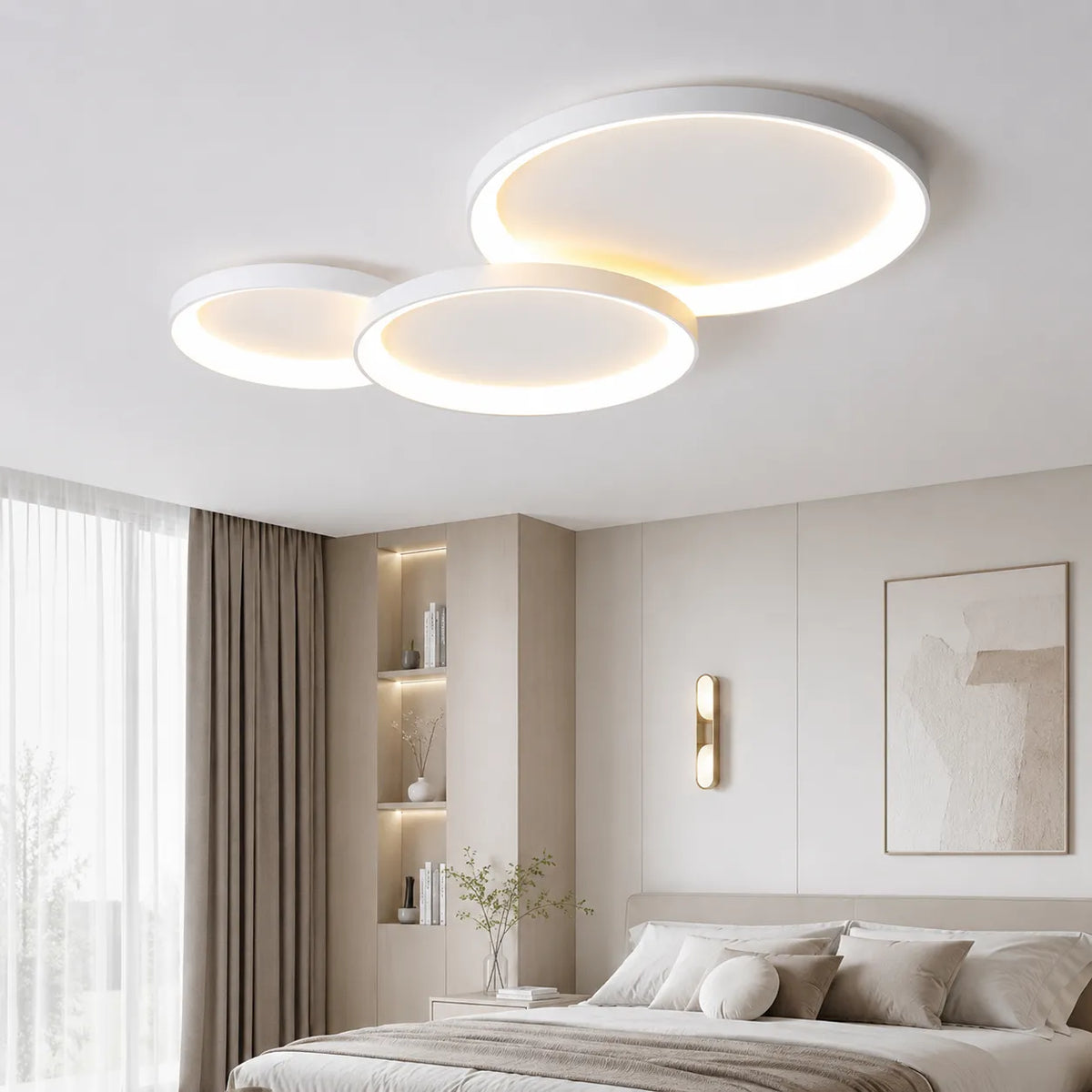 Frey Minimalist Layered Ring LED Flush Mount Ceiling Light
