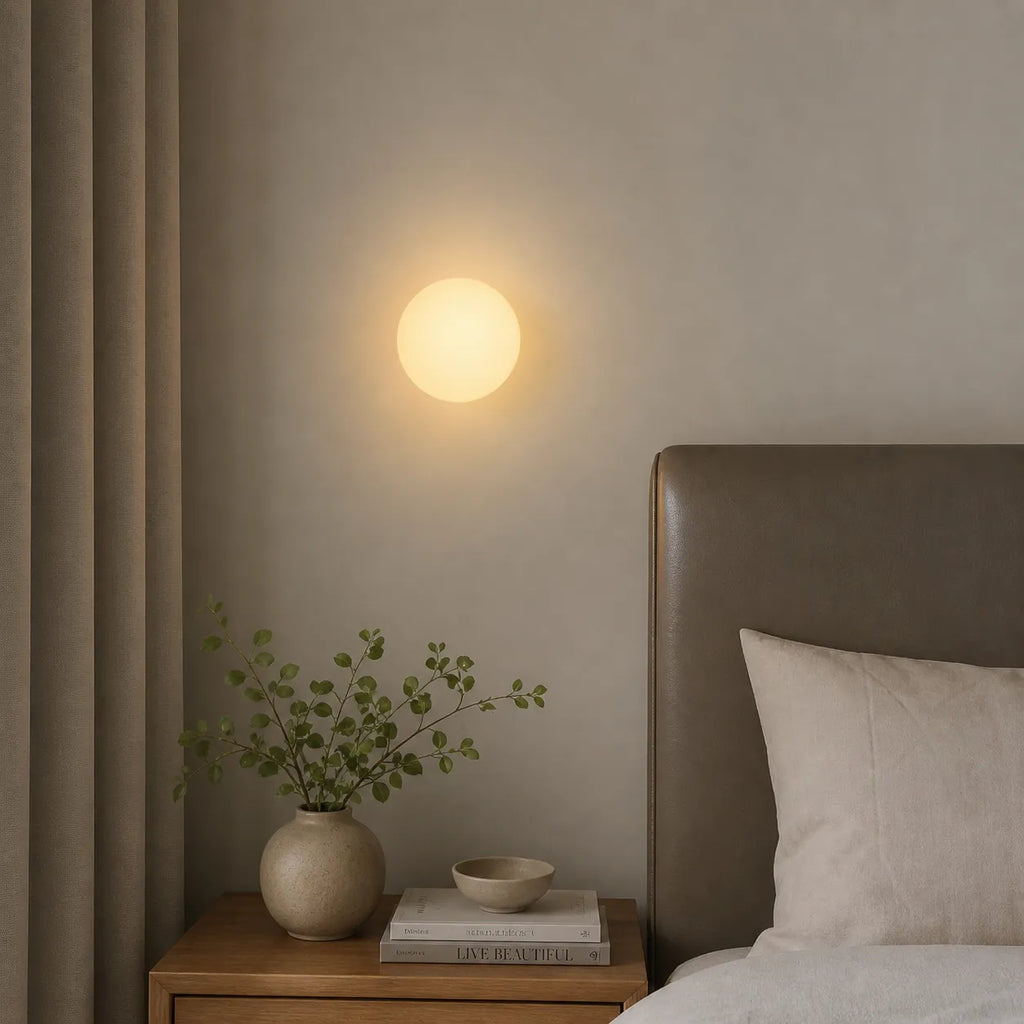 Whitney Minimalist Frosted Glass Globe Wall Light