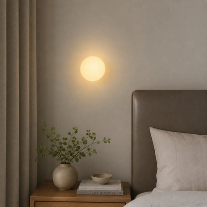 Whitney Minimal Round Glass Wall Light