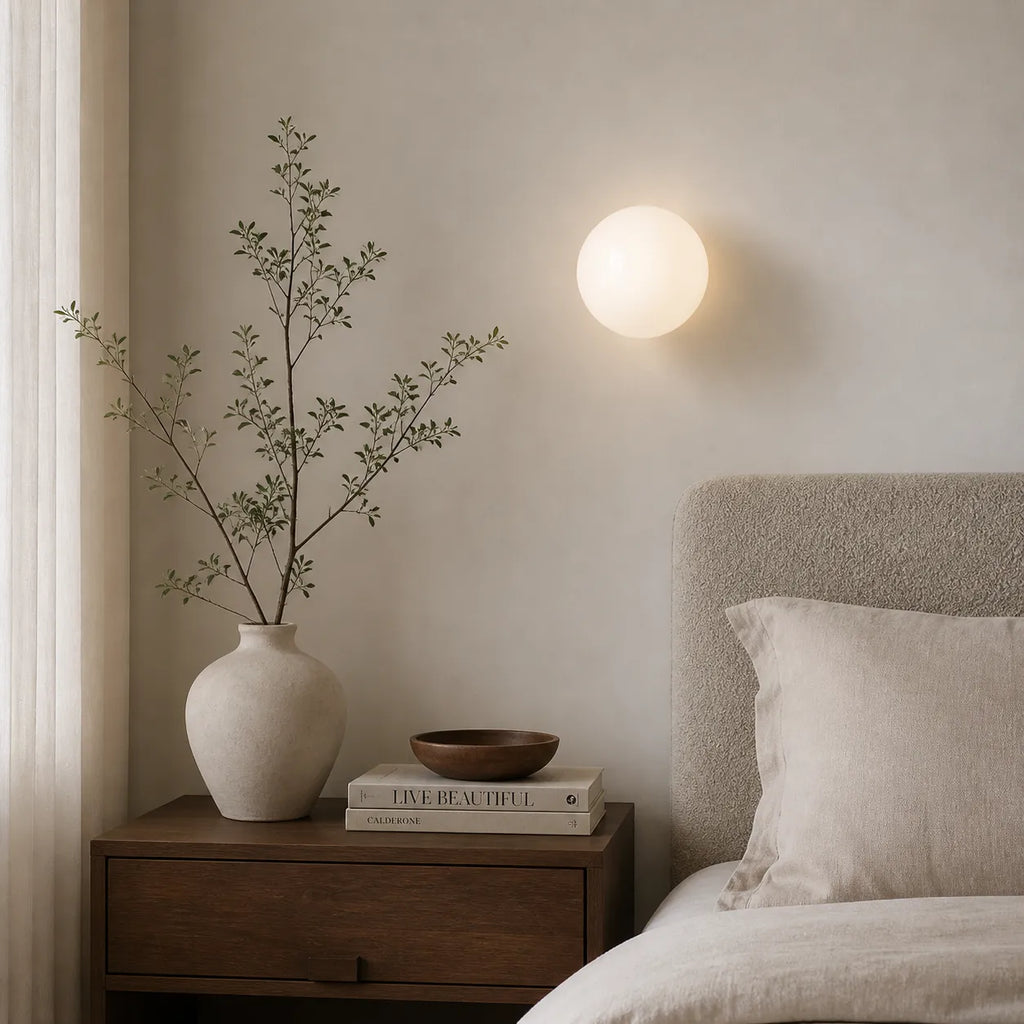 Whitney Minimalist Frosted Glass Globe Wall Light