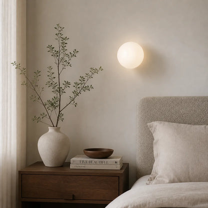 Whitney Minimal Round Glass Wall Light