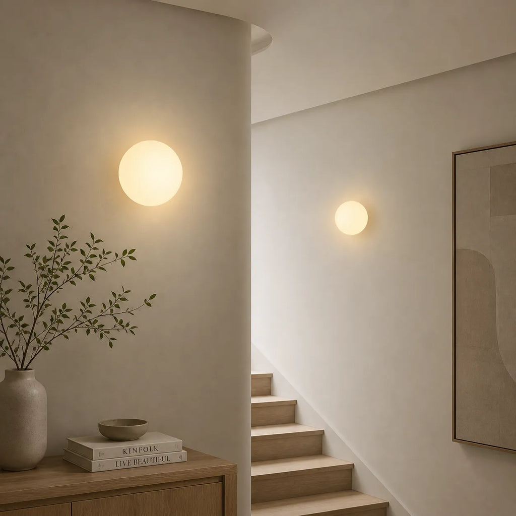 Whitney Minimalist Frosted Glass Globe Wall Light