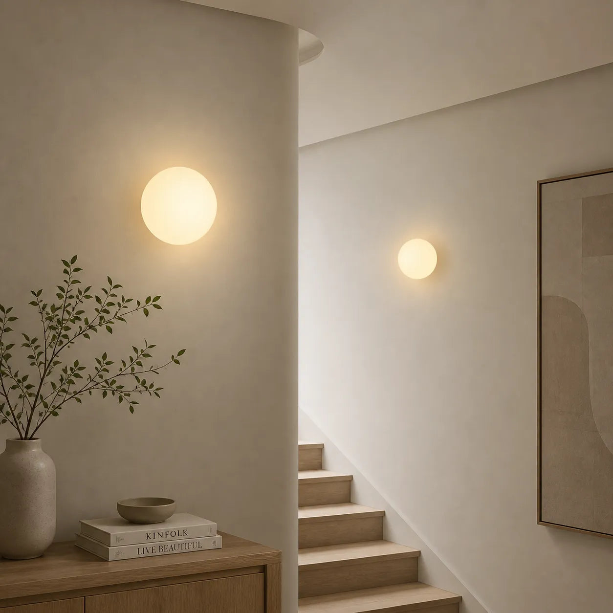 Whitney Minimal Round Glass Wall Light