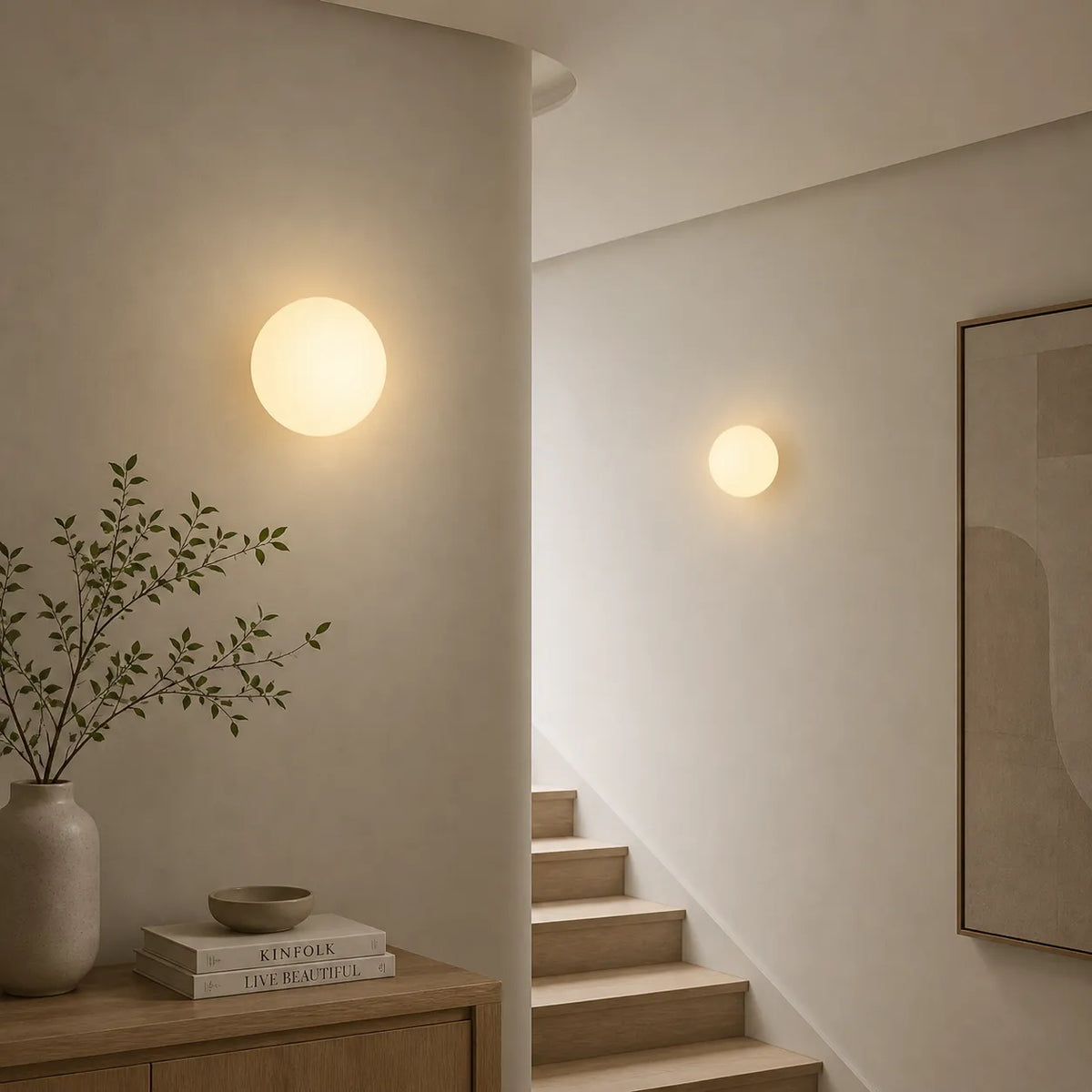 Whitney Minimalist Frosted Glass Globe Wall Light