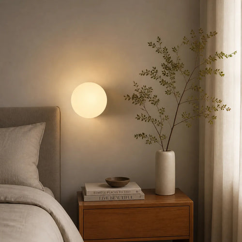 Whitney Minimalist Frosted Glass Globe Wall Light