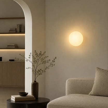 Whitney Minimal Round Glass Wall Light