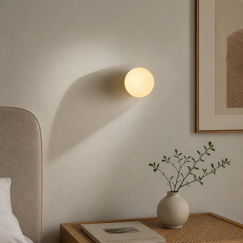 Whitney Minimalist Frosted Glass Globe Wall Light