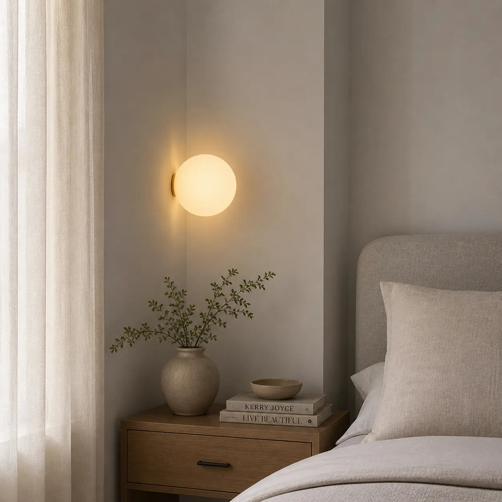 Whitney Minimalist Frosted Glass Globe Wall Light