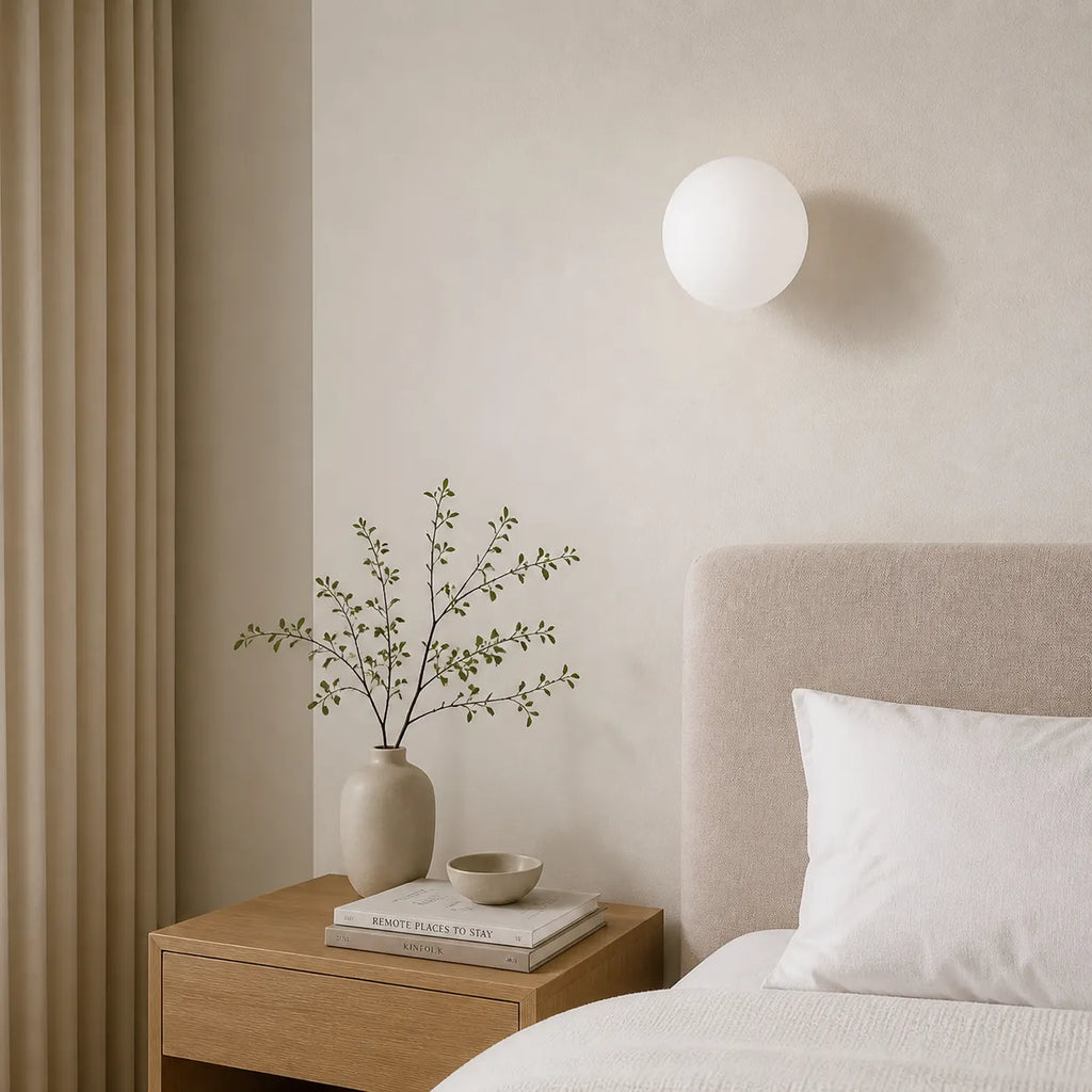 Whitney Minimalist Frosted Glass Globe Wall Light