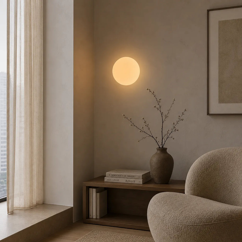 Whitney Minimalist Frosted Glass Globe Wall Light