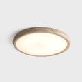 Talon Minimalist Travertine Round Flush Mount Ceiling Light