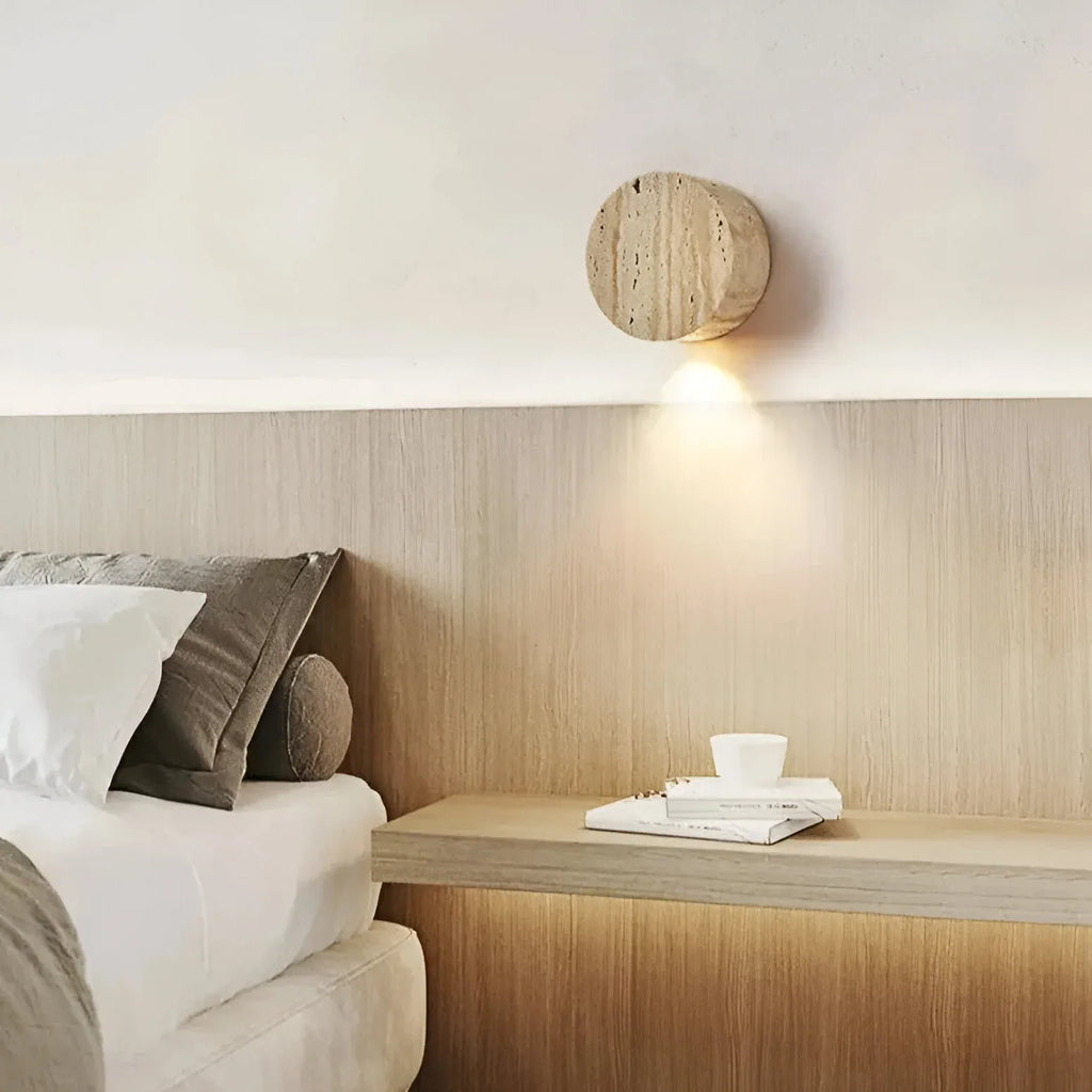 Hale Minimalist Travertine Downlight Wall Light