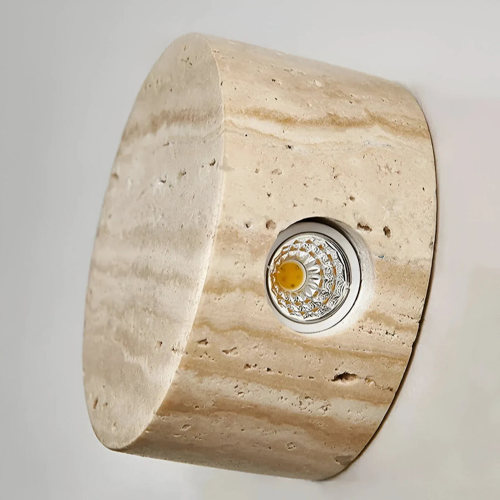 Hale Minimalist Travertine Downlight Wall Light