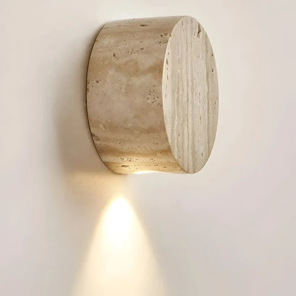 Hale Minimalist Travertine Downlight Wall Light