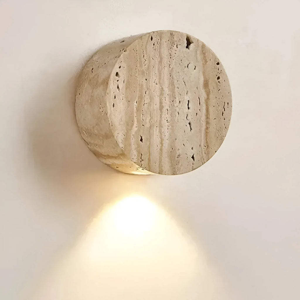 Hale Minimalist Travertine Downlight Wall Light