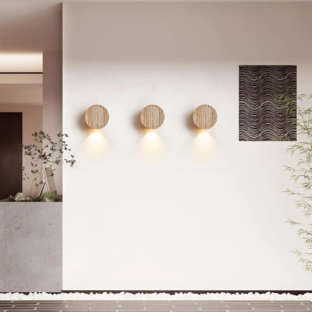 Hale Minimalist Travertine Downlight Wall Light