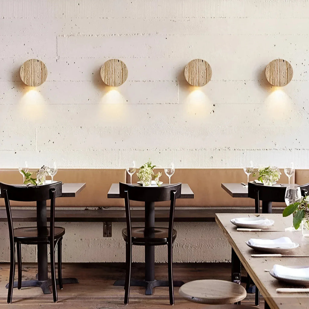 Hale Minimalist Travertine Downlight Wall Light