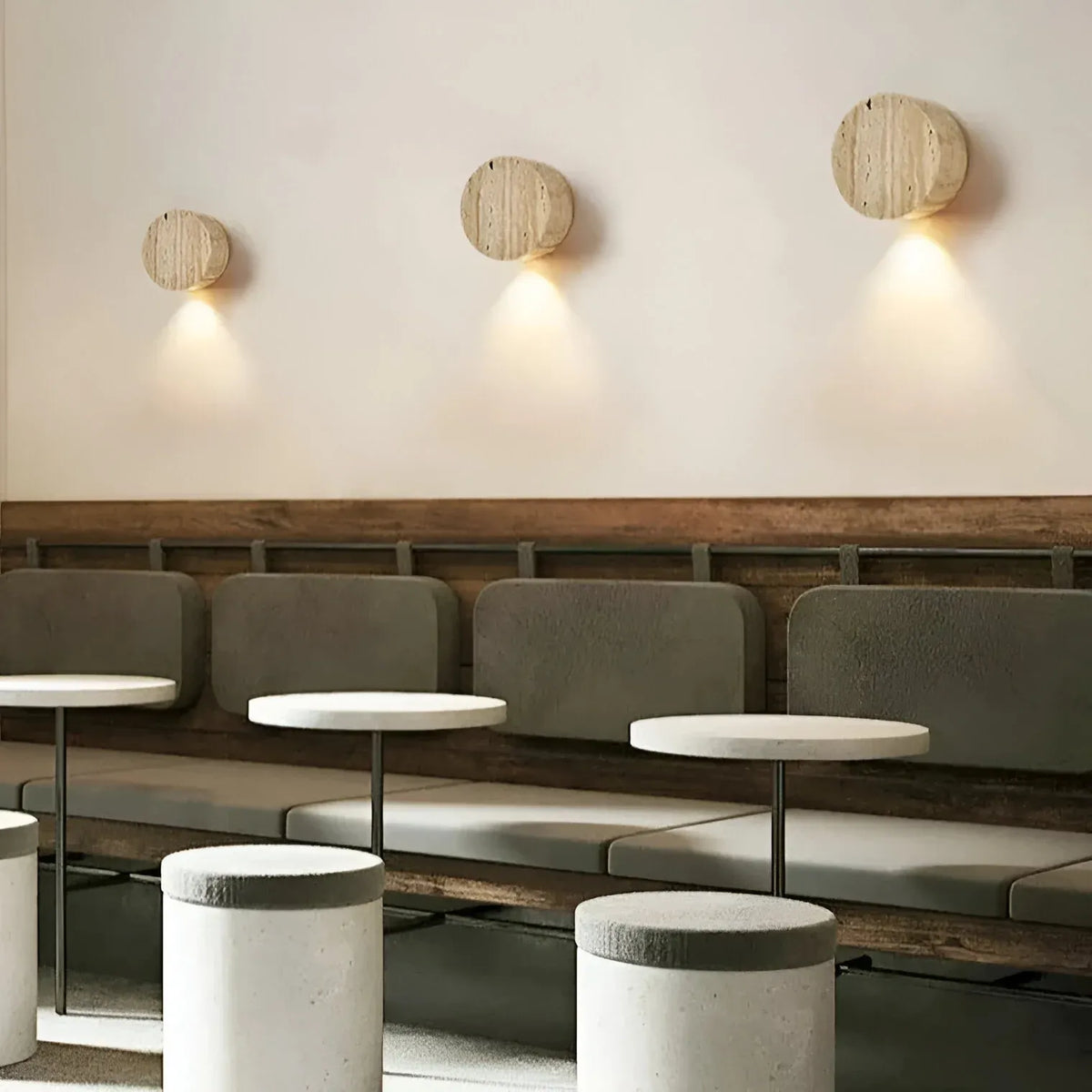 Hale Minimalist Travertine Downlight Wall Light