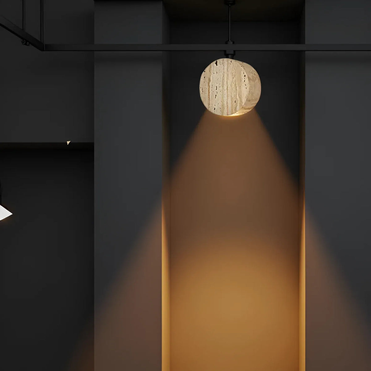 Hale Minimalist Travertine Downlight Wall Light