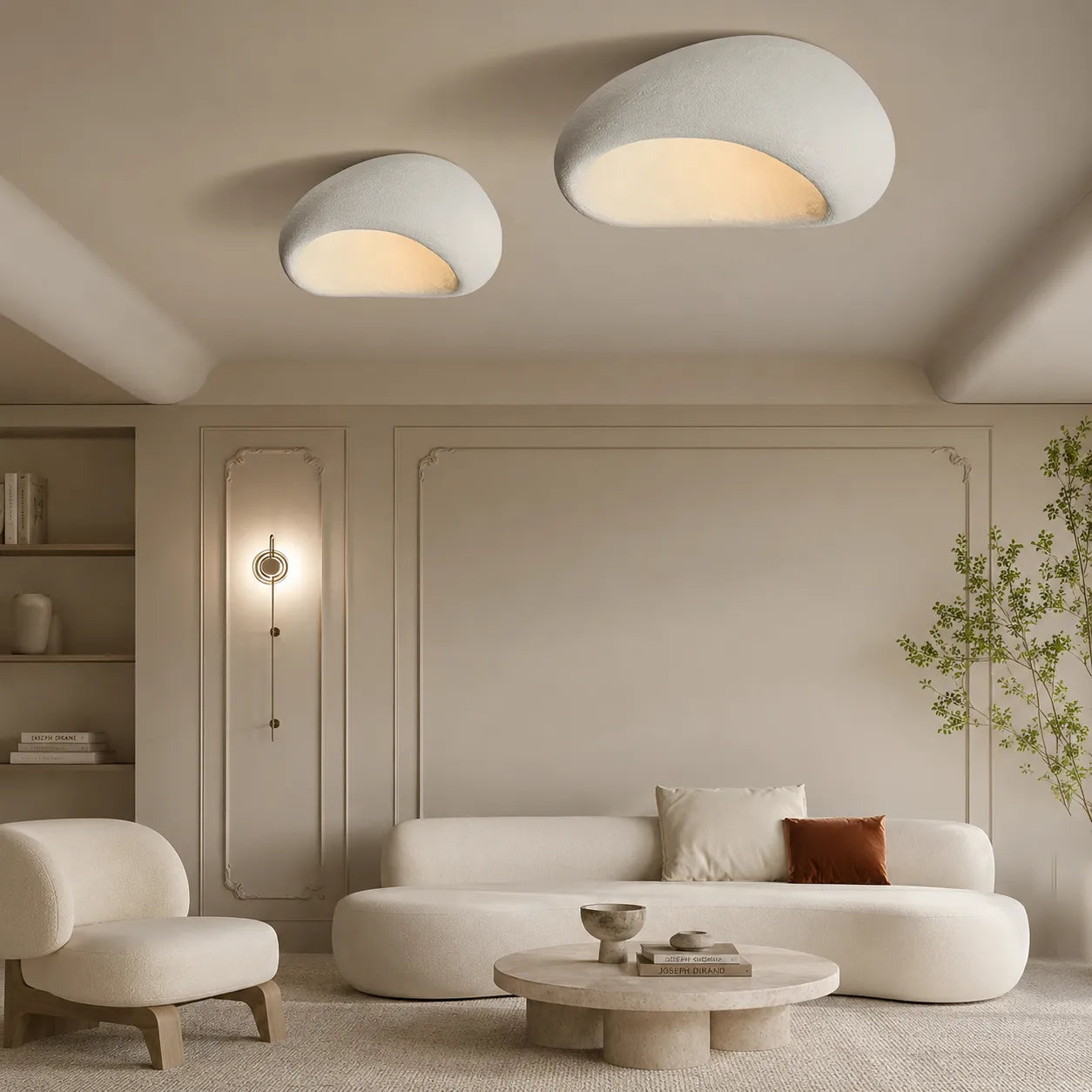 Minimal Wabi Sabi LED Ceiling Light with Organic Form