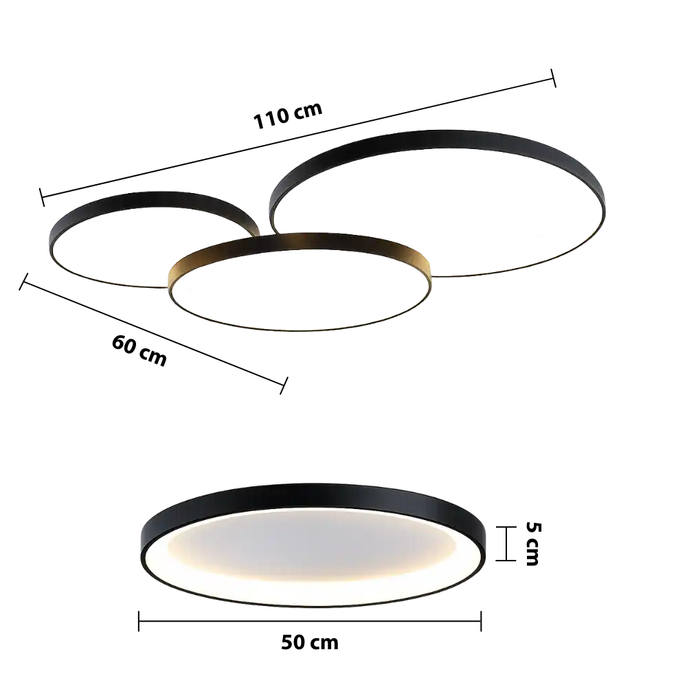 Minimal LED Ceiling Light with Layered Ring Design