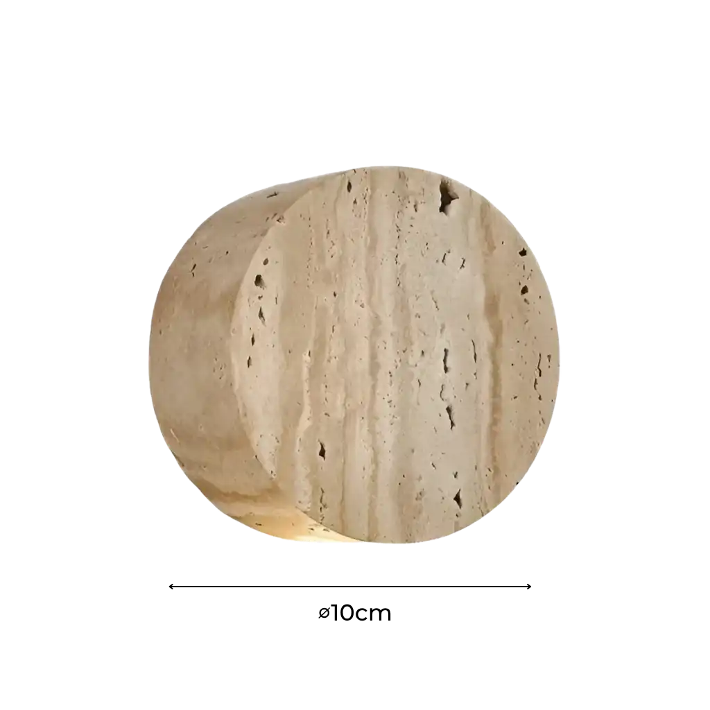 Minimal Travertine Wall Sconce with Soft Downlight