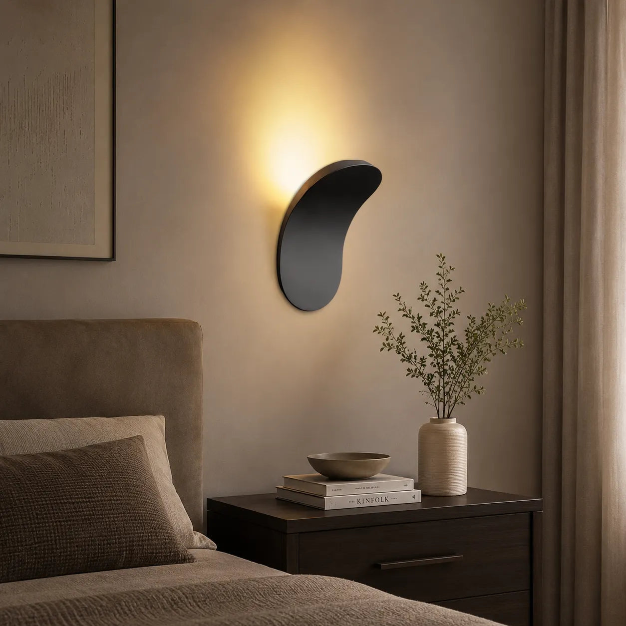 Minimalist Curved Led Wall Sconce Bedside